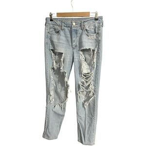 American Eagle Distressed Jeans Light Wash Blue Size 10 Regular